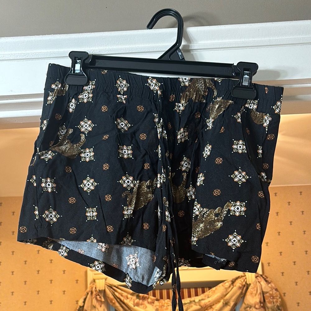 High Waist Black Shorts with Lightweight Fabric